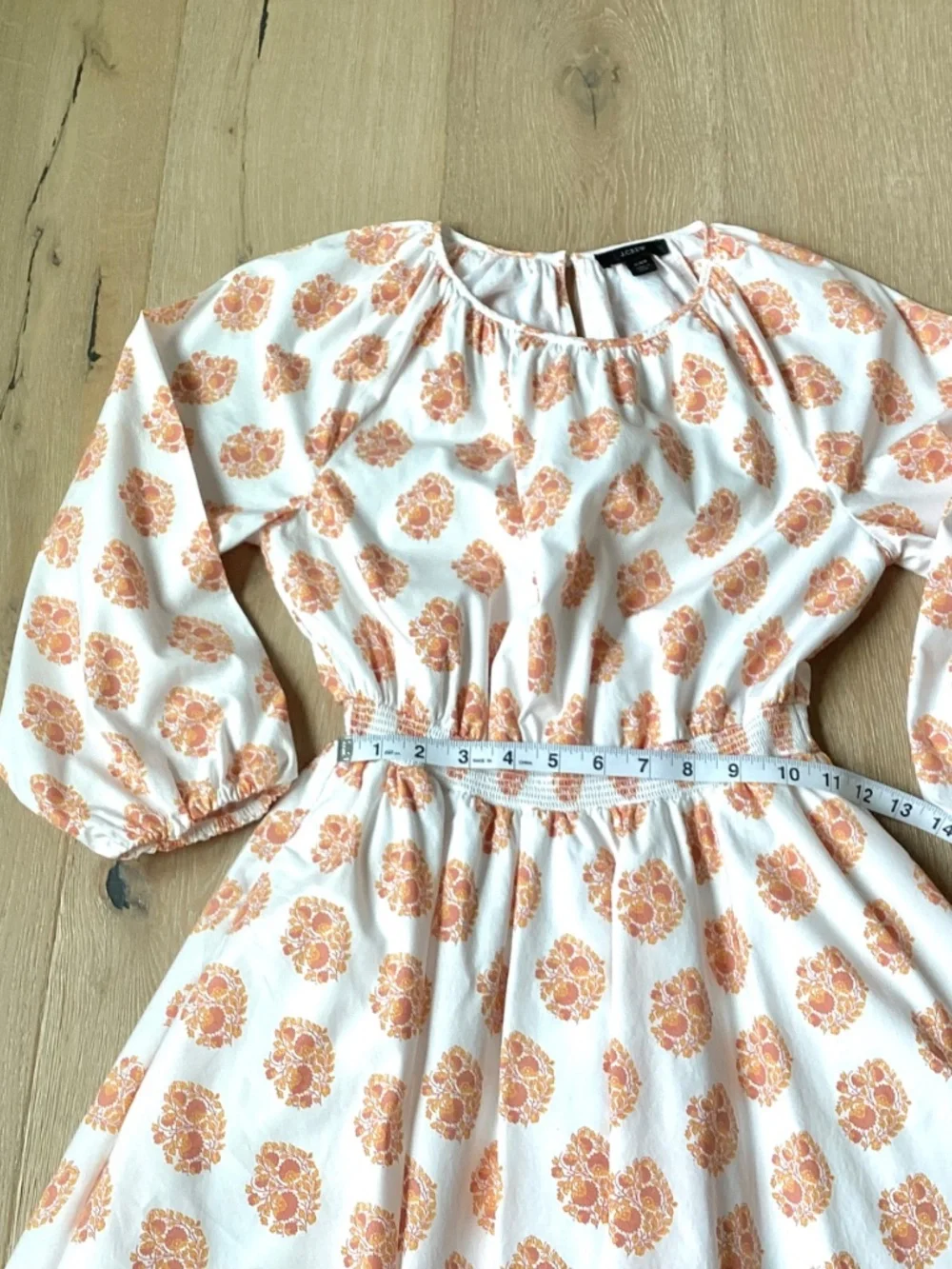NWOT J.Crew SZ XXS Women's Smocked Waist Mini Dress Gathered Floral Block Print